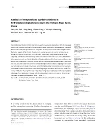 Analysis of Temporal and Spatial Variations in Hydrometeorological