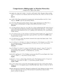 Comprehensive Bibliography on Martian Meteorites (Compiled by C