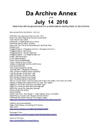 Da Archive Annex (^^) July 14 2016 New Links Will Be Placed Here for a While Before Adding Them to Da Archive