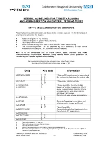 Neemmc Guidelines for Tablet Crushing and Administration Via Enteral Feeding Tubes