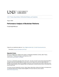 Performance Analysis of Blockchain Platforms