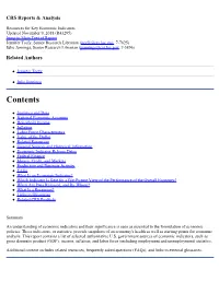 Resources for Key Economic Indicators