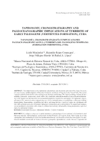 Taphonomy, Cronostratigraphy and Paleoceanographic Implications at Turbidite of Early Paleogene (Vertientes Formation), Cuba