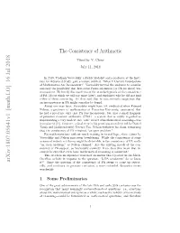 The Consistency of Arithmetic