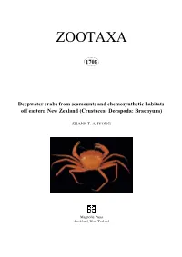 Zootaxa, Deepwater Crabs from Seamounts And