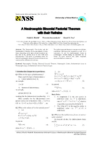 A Neutrosophic Binomial Factorial Theorem with Their Refrains