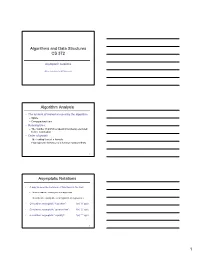 Algorithms and Data Structures CS 372