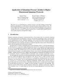 Application of Quantum Process Calculus to Higher Dimensional Quantum Protocols