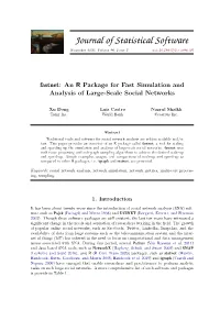 Fastnet: an R Package for Fast Simulation and Analysis of Large-Scale Social Networks