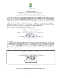 I UNIVERSITY of GUAM POLICY for EQUAL EMPLOYMENT