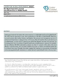 The Moral Imperative Toward Cost-Effectiveness in Global Health Toby Ord March 2013