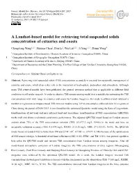 A Landsat-Based Model for Retrieving Total Suspended Solids Concentration of Estuaries and Coasts