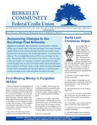 Announcing Changes to Our Surcharge Free Networks Santa
