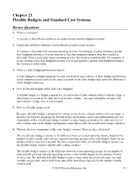 Chapter 23 Flexible Budgets and Standard Cost Systems