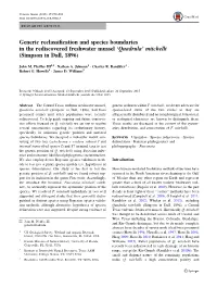 Generic Reclassification and Species Boundaries in the Rediscovered