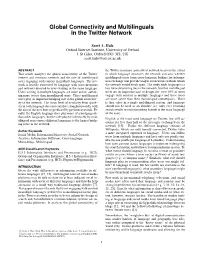 Global Connectivity and Multilinguals in the Twitter Network