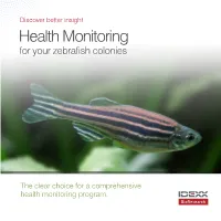 Health Monitoring for Your Zebrafish Colonies