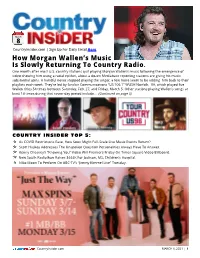 How Morgan Wallen's Music Is Slowly Returning to Country Radio