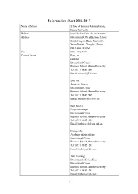 Information Sheet 2016-2017