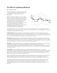Lightning Network Summary