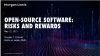 OPEN-SOURCE SOFTWARE: RISKS and REWARDS May 13, 2021