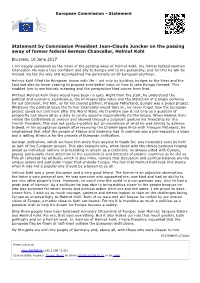 Statement by Commission President Jean-Claude Juncker on The