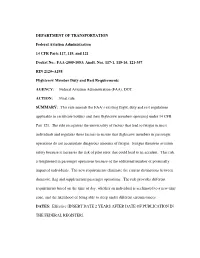 The Final Rule on Flightcrew Member Duty and Rest Requirements