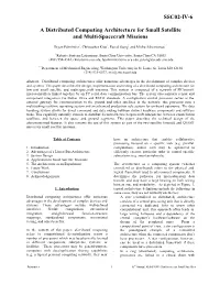 A Distributed Computing Architecture for Small Satellite and Multi-Spacecraft Missions