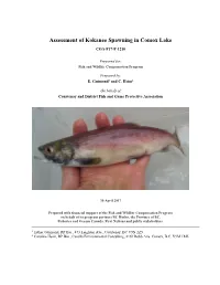Assessment of Kokanee Spawning in Comox Lake