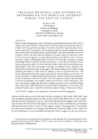 Creating Meanings and Supportive Networks on the Spiritual Internet Forum “The Nest of Angels”