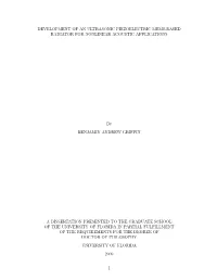 DEVELOPMENT of an ULTRASONIC PIEZOELECTRIC MEMS-BASED RADIATOR for NONLINEAR ACOUSTIC APPLICATIONS by BENJAMIN ANDREW GRIFFIN A