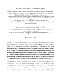 Dielectric Metamaterials with Toroidal Dipolar Response Alexey A