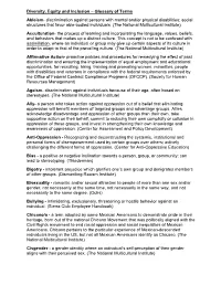 Diversity, Equity and Inclusion – Glossary of Terms Ableism