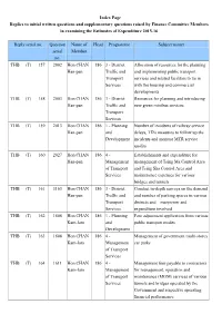 Index Page Replies to Initial Written Questions and Supplementary Questions Raised by Finance Committee Members in Examining the Estimates of Expenditure 2015-16