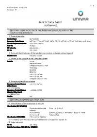 Safety Data Sheet Butanone