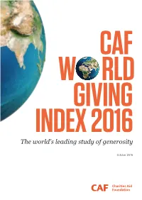 World Giving Index 2016