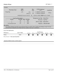 Class a Watercourse Information Sheets