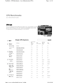 CPU Benchmarks - List of Benchmarked Cpus Page 1 of 110