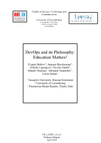 Devops and Its Philosophy: Education Matters!
