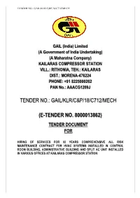 Tender No.: Gail/Klr/C&P/18/C712/Mech