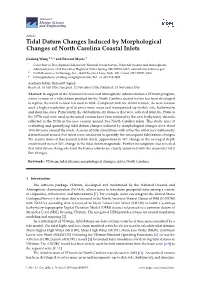 Tidal Datum Changes Induced by Morphological Changes of North Carolina Coastal Inlets