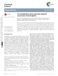Cell Paintballing Using Optically Targeted Coacervate Microdroplets† Cite This: Chem