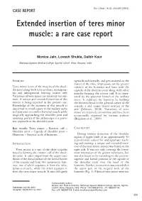 Extended Insertion of Teres Minor Muscle: a Rare Case Report