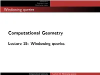 Lecture 15: Windowing Queries