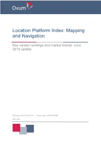 Location Platform Index: Mapping and Navigation