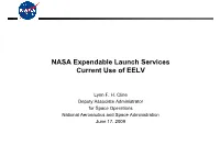 NASA Expendable Launch Services Current Use of EELV