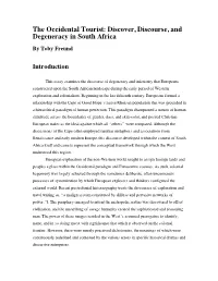 The Occidental Tourist: Discover, Discourse, and Degeneracy in South Africa