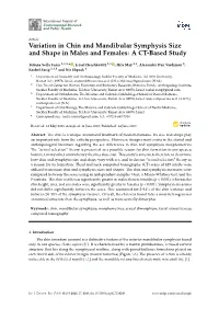 Variation in Chin and Mandibular Symphysis Size and Shape in Males and Females: a CT-Based Study