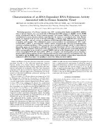 Characterization of an RNA-Dependent RNA Polymerase Activity Associated with La France Isometric Virus†