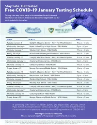 Free COVID-19 January Testing Schedule